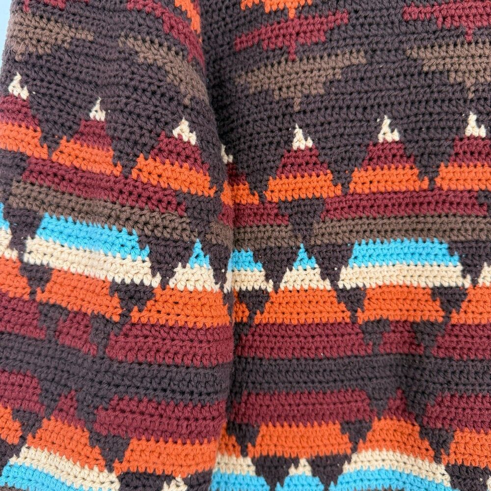 Vintage Pendleton Knit Cardigan Sweater Women's S Brown Aztec Southwestern Boho - Picture 3 of 8